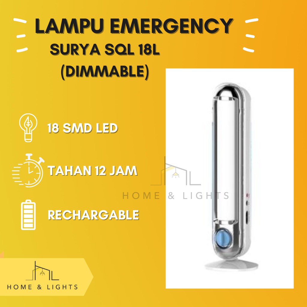 Lampu Emergency Dimmer Surya SQL 18L