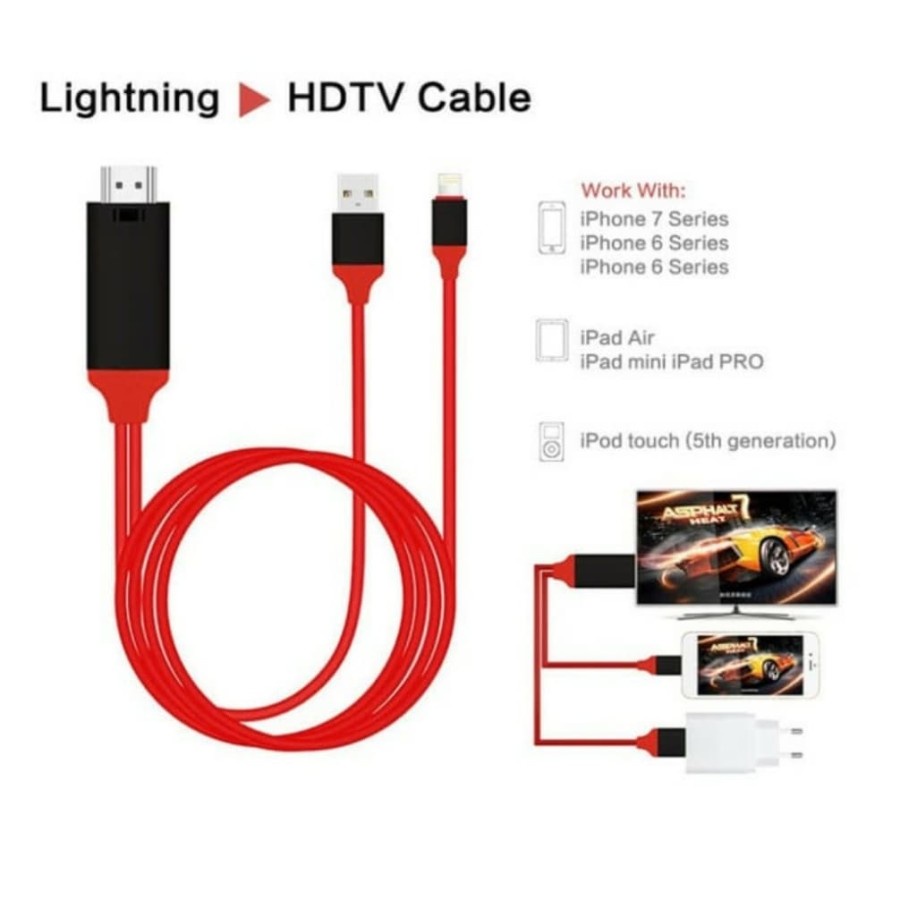 Kabel MHL Lightning Converter Iphone Ipad ke TV 2 Meter