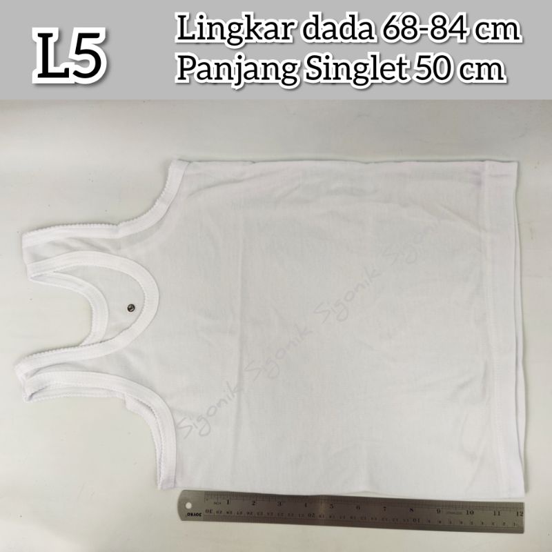 Singlet Anak Remaja Cewek Cowok Laki-Laki 4L 5L 6L 7L Putih Kaos Pakaian Dalam Jumbo Polos Sigonik