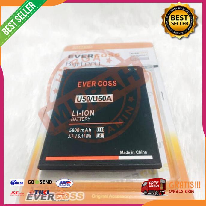 Acc Hp Baterai Evercoss U50 U50A A75 Max 5800Mah Double Power Evercoss