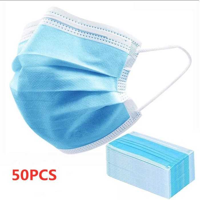 MASKER MEDIS DISPOSABLE 3 PLY ISI 50 PCS SURGICAL MASK