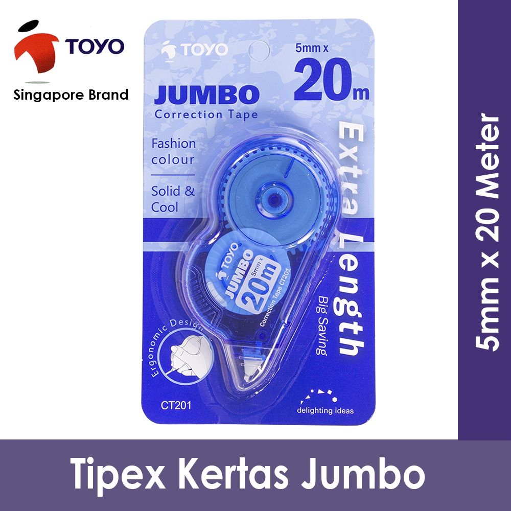 TOYO Tipex Kertas / Correction Tape 5mm x 20 Meter CT201