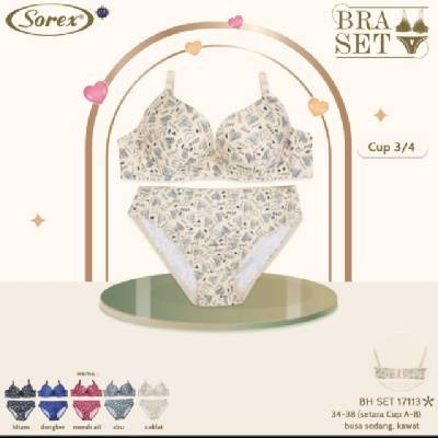 Sorex BH/ Bra Set 17113 Underwear sepasang bra kawat sekaligus celana dalamnya dengan warna senada m