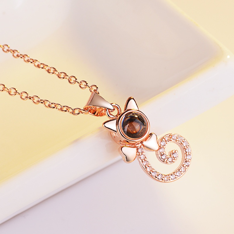 [Ready Stock]Fashion Personality 925 Silver Plated Cat Pendant Necklace