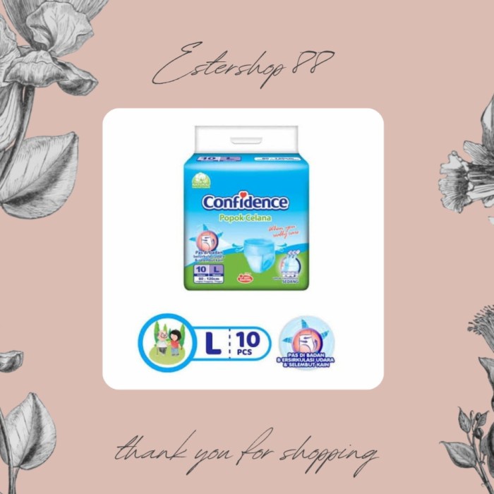 Dewasa-Diaper- Pampers Confidence Ukuran L / Popok Dewasa / Popok Celana Dewasa -Diaper-Dewasa.