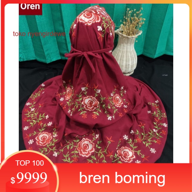 Mukena Polino Dewasa Terusan Bordir Bunga Anggrek cantik | Mukena Dewasa Terusan motif warna Dasar M