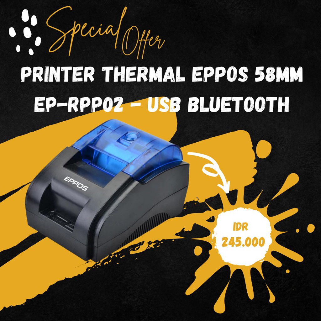 Printer Bluetooth Thermal EPPOS 58mm EP-RPP02 Kertas Struk Thermal Kasir PPOB GOBIZ