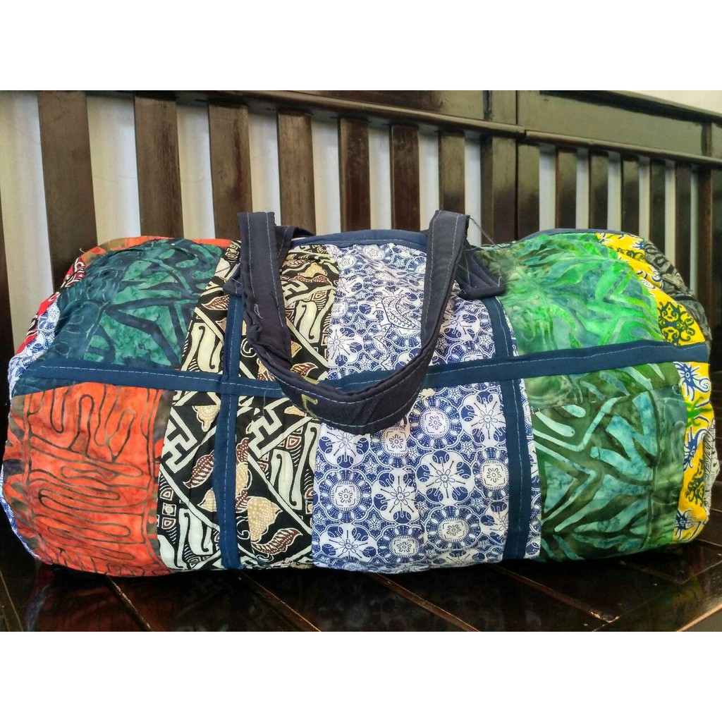 TAS TRVEL BAG BATIK OVAL - BATIK MURAH DARI KAIN PERCA KOPER