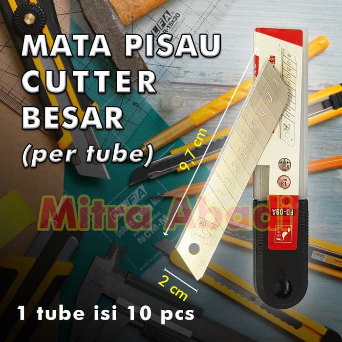 

REFILL Mata Pisau Cutter Ukuran Besar / Jumbo 18 mm ( 1 TUBE = 10 pcs)