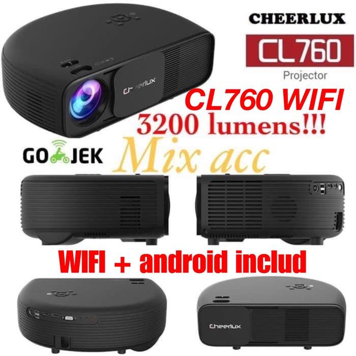 Proyektor Cheerlux CL760+ (Wifi +Android +TV) Projector ALL IN 1