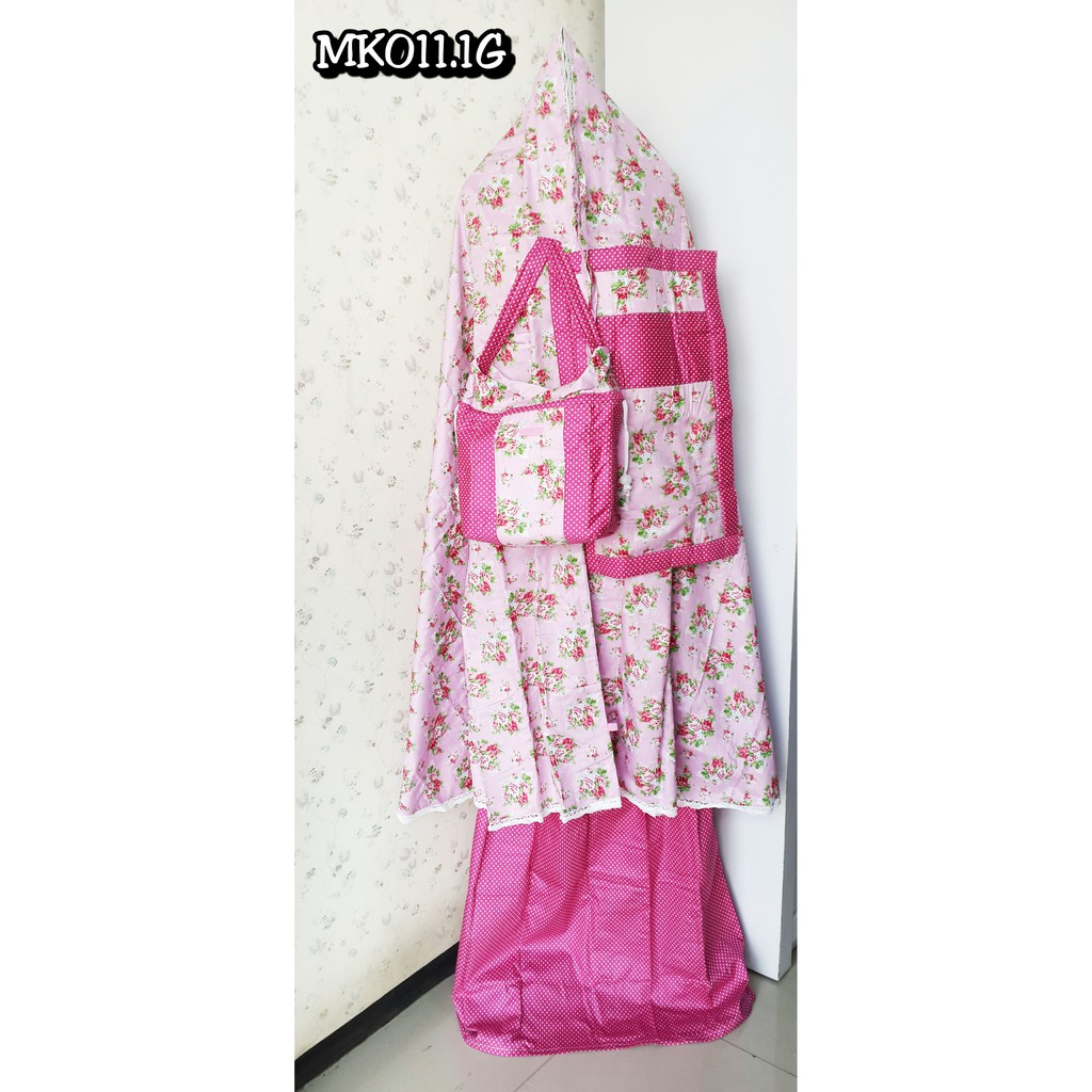 sajadah set / mukena polkadot katun jepang / mukena polkadot dewasa