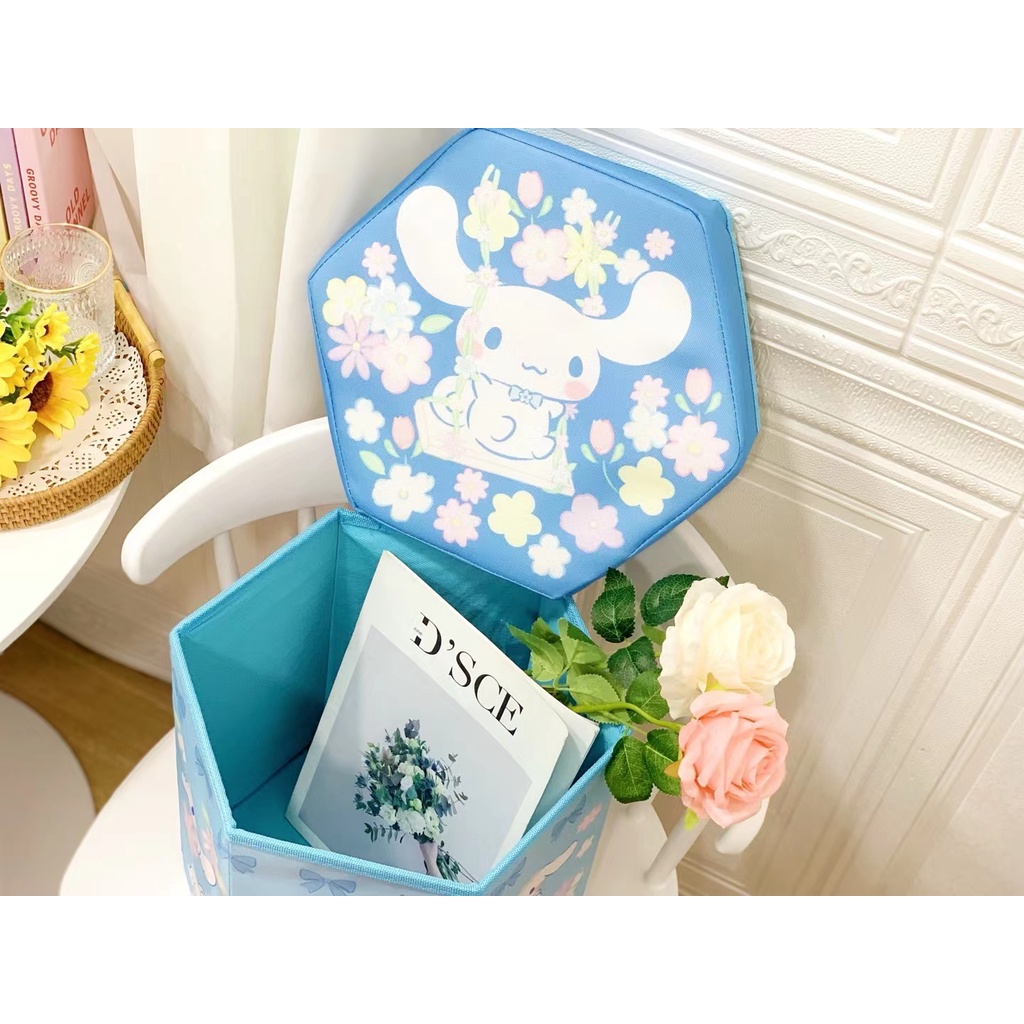 Storage Box lipat besar hello kitty cinnamoroll kuromi organizer multifungsi ST04 box kursi