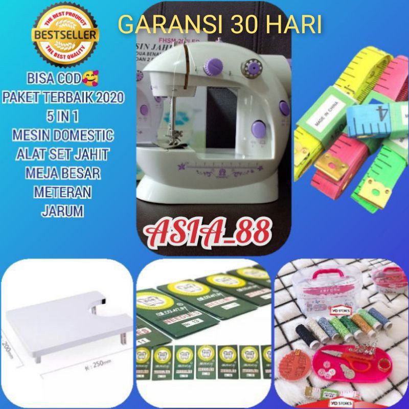 BISA COD (BAYAR DITEMPAT) Mesin Jahit Mini Portable 202 FREE MEJA BESAR METERAN JARUM