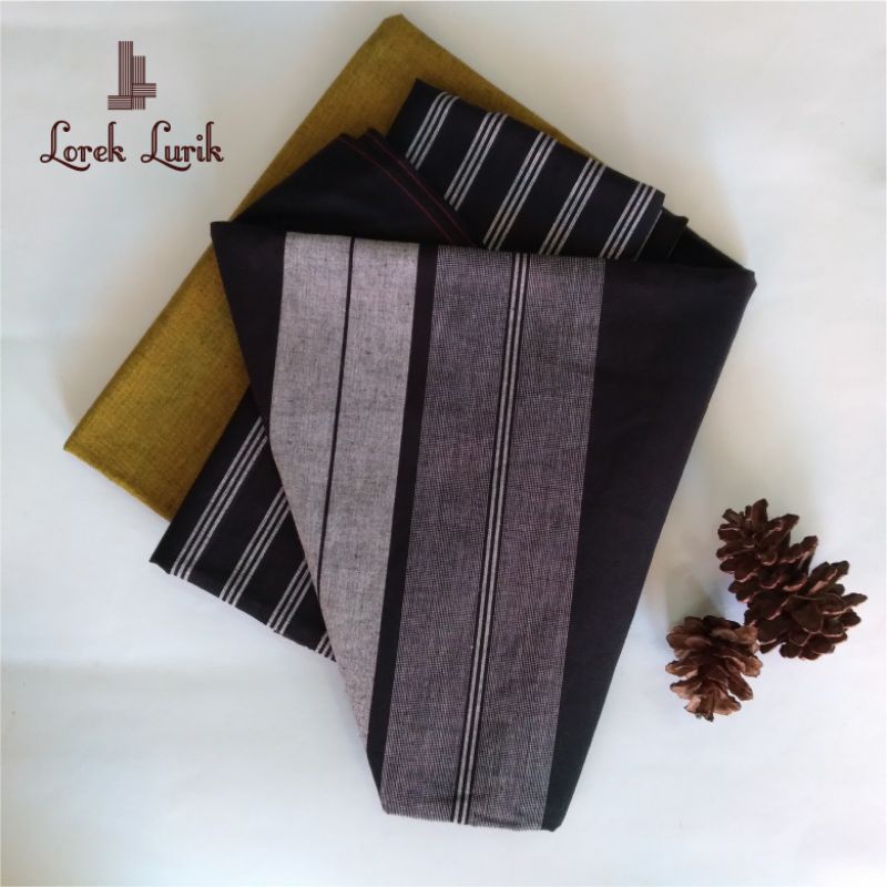 Kain Lurik Kombinasi Hitam Abu Kuning / Kain Lurik Tenun Modern