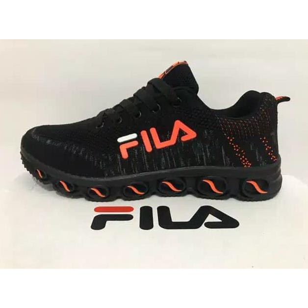 Fashion Way Sepatu Fila Original Import Sport 550 Pria Wanita - Black White