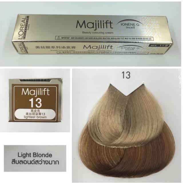 50 ML Cat Rambut Permanen L'Oreal Majilift 13 / Cat Rambut Loreal Majilift Super Light Brown Clear