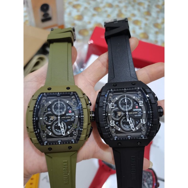 Expedition E 6782 / E 6782 FKM /  E 6782 otomatis  Rubber  Jam Tangan Pria Original