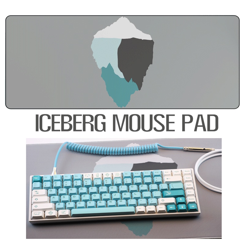 IceBerg Customized Gaming Keyboard Mouse Pad Silicone Oversized 5mm Thickness Mouse Pad Table Mat Keyboard Desk Pad Student Game Non-slip Mat