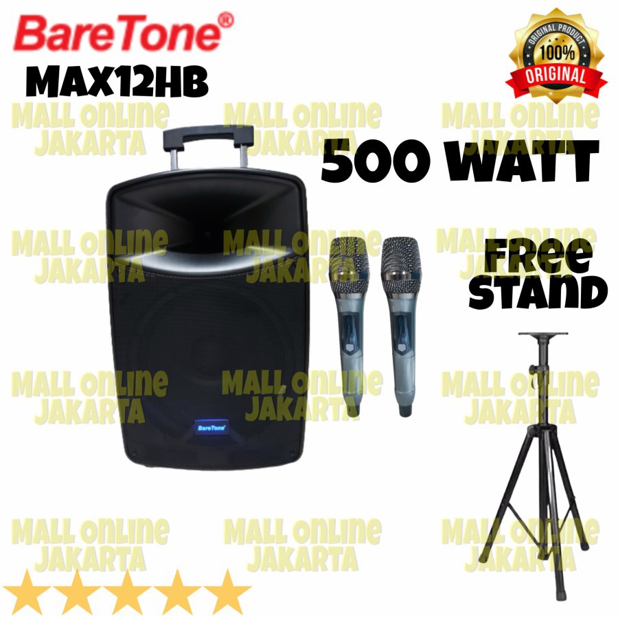 Speaker aktif portable baretone 12 inch bluetooth max12hb max 12hb