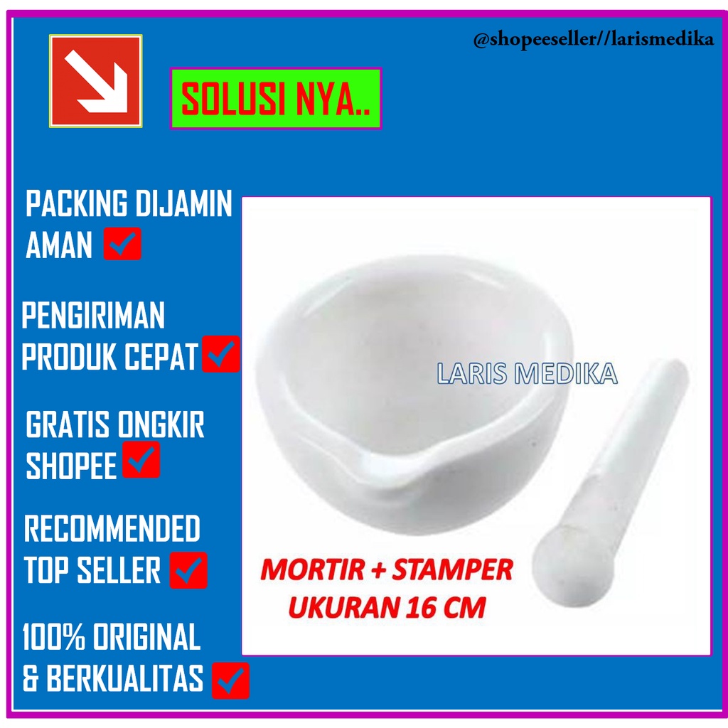 MORTIR + STAMPER 16CM MURAH / LUMPANG ALU / MORTAR ALU / MORTIR / STAMPER / ALAT PENGHALUS OBAT 16CM