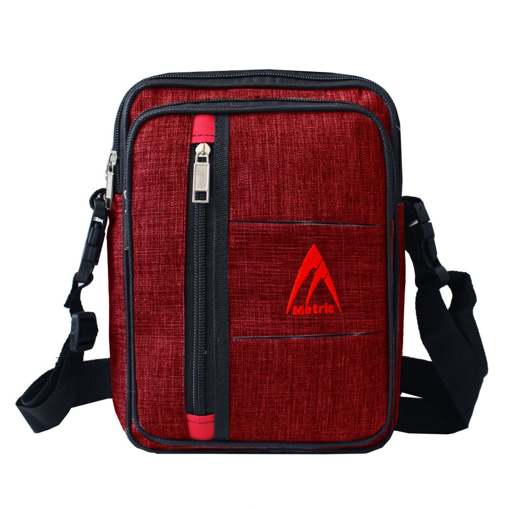 SHOPEE 6.6 SUPER SALE!! Tas Slempang Sporty Fashion Pria Selempang Metric Slingbag Gadget Smartphone - Red