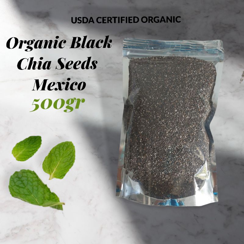 

ORGANIC BLACK CHIA SEED MEXICO 500GR - CHIASEED ORGANIK BALIKPAPAN - USDA CERTIFIED