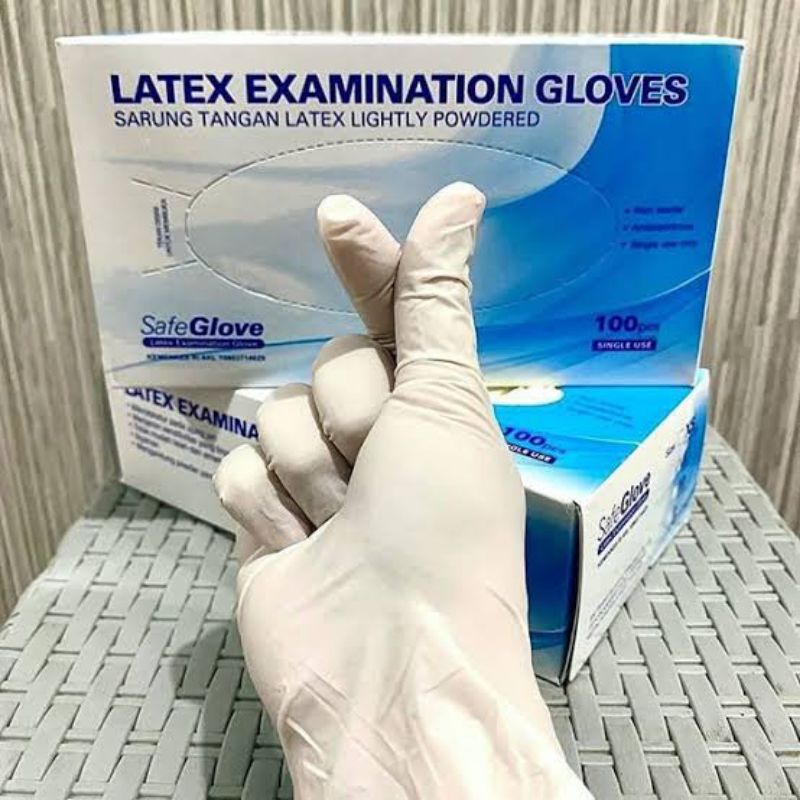 Safeglove handscoon latex / Sarung tangan powder perbox