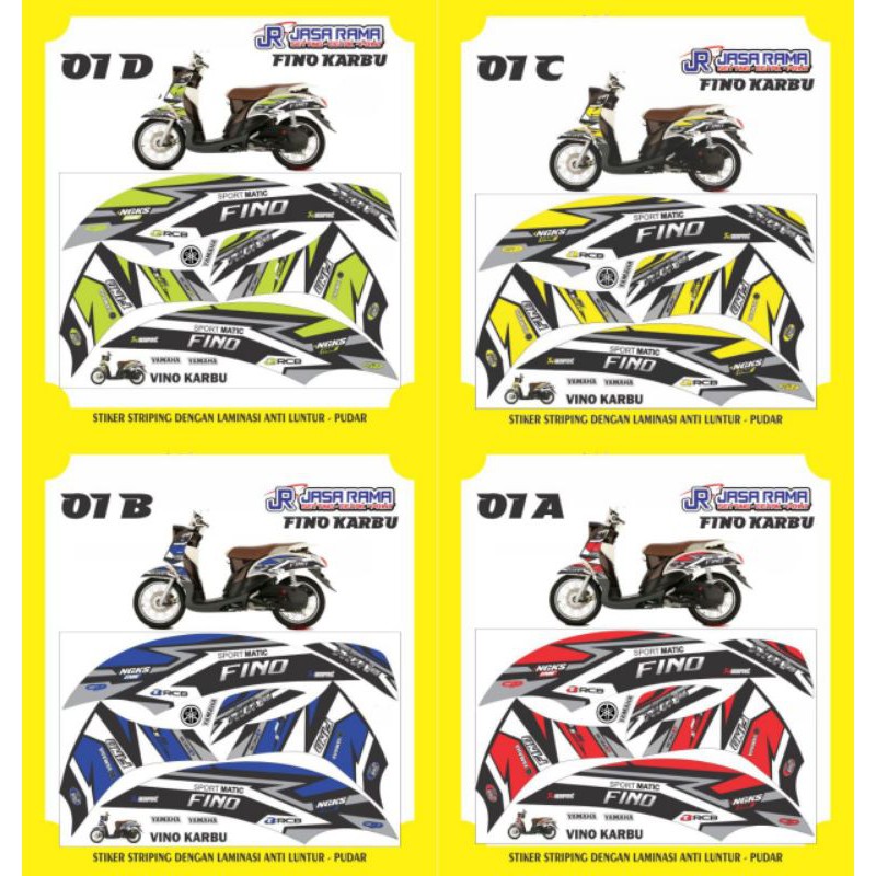 striping yamaha Fino karbu 2012 variasi semifullbody