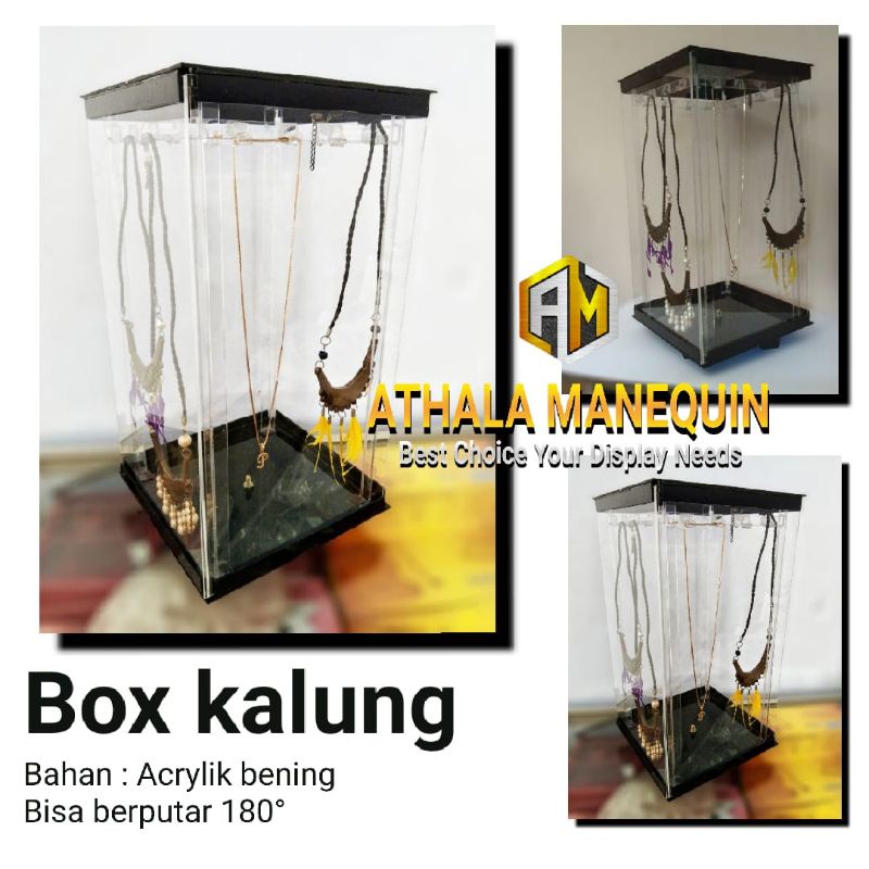 Box Kalung, Display kalung akrilik, Pajangan Kalung