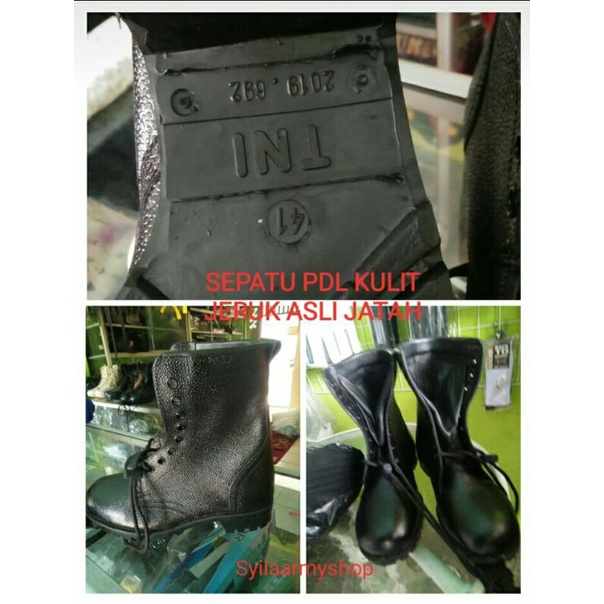 SEPATU PDL TNI KULIT JERUK ASli JATAH PEMBAGIAN TNI AD,SEPATU TEMPUR.LAPANGAN SEPATU DIHUAN,SEPATU T