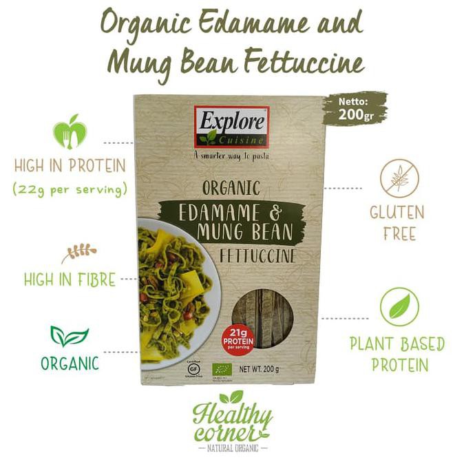 

Organic Gluten Free Edamame & Mung Bean Fettucine 200 gr Mie Pasta BERGARANSI