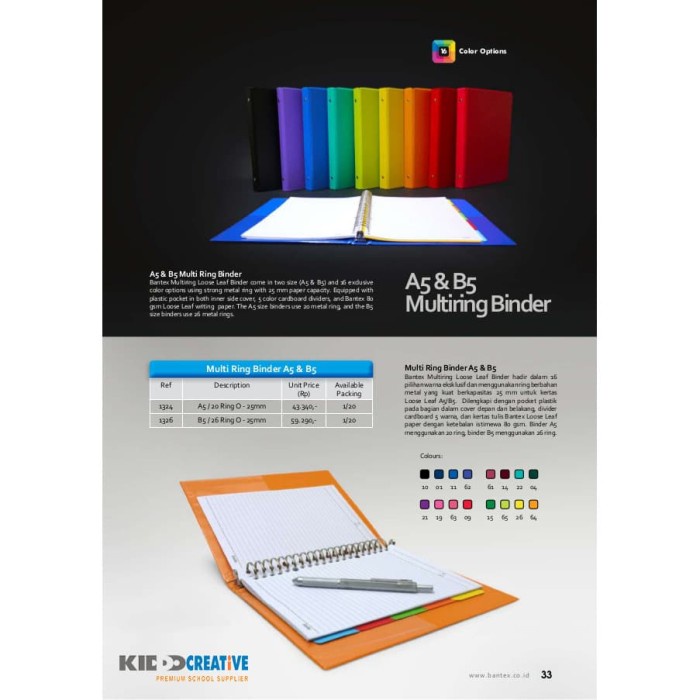 

Buruan Bantex Multiring Binder A5 / 20 Ring O - 25Mm Limited