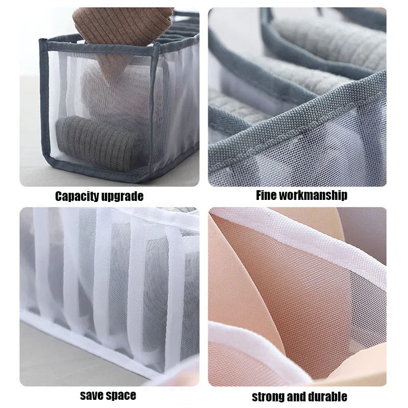 TOKOMUDA Storage Box Underwear Mesh Dan kaus kaki Kotak penyimpanan 3in1