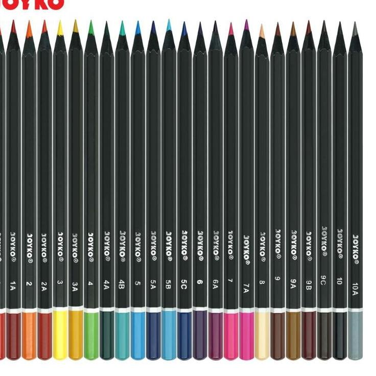 

Terjangkau - Pensil Warna Joyko CP-1 dan CP-2 Kayu Hitam Hexagonal Grip Color Pencils Black Wood ~