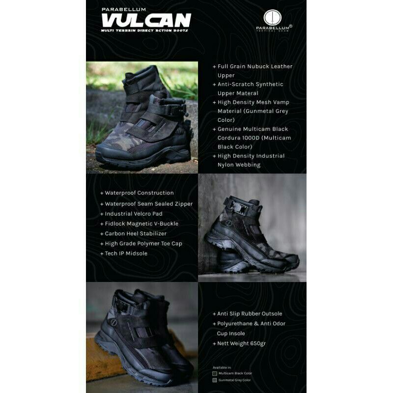 Sepatu PDH PDL TNI POLRI Parabellum Vulcan Original Boots Military