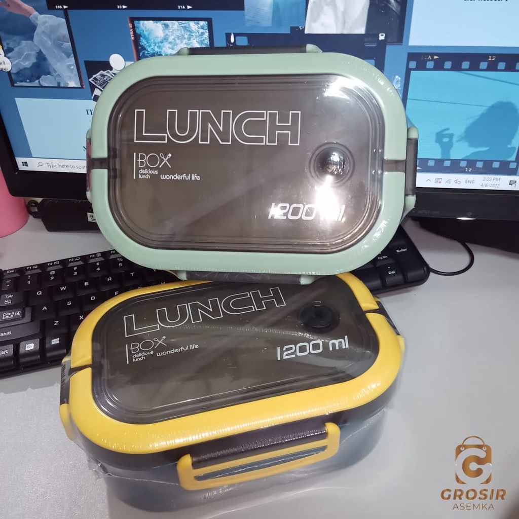 Tempat Makan LUNCH BOX Bento Box 750 ML BPA FREE - 1000 ML - 1100 ML - 1200 ML