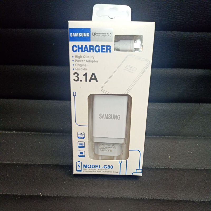 Travel Charger Branded Model A80 3.1A With Cable Micro USB