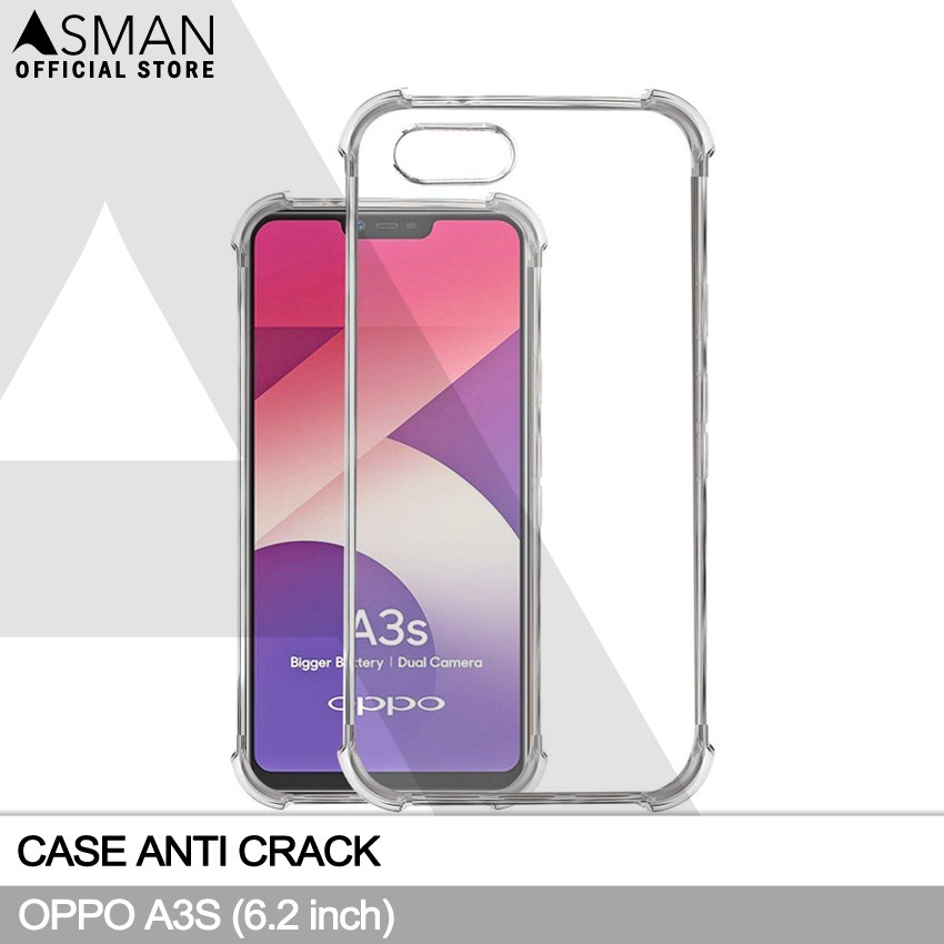 Anti Crack OPPO A3S (6.2&quot;) | Soft Case Anti Bentur - Clear