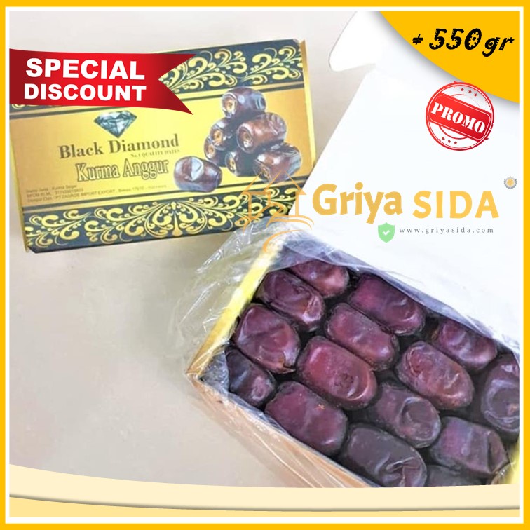 Kurma Bam Black Diamond isi ±550 gr  Kurma Anggur Bam Iran Fresh Dates