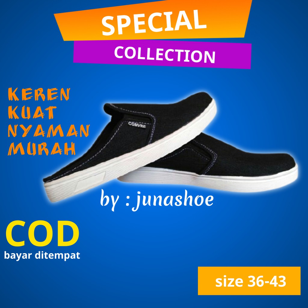 selop pria daltu bustong tutong sepatu santai casual slip on