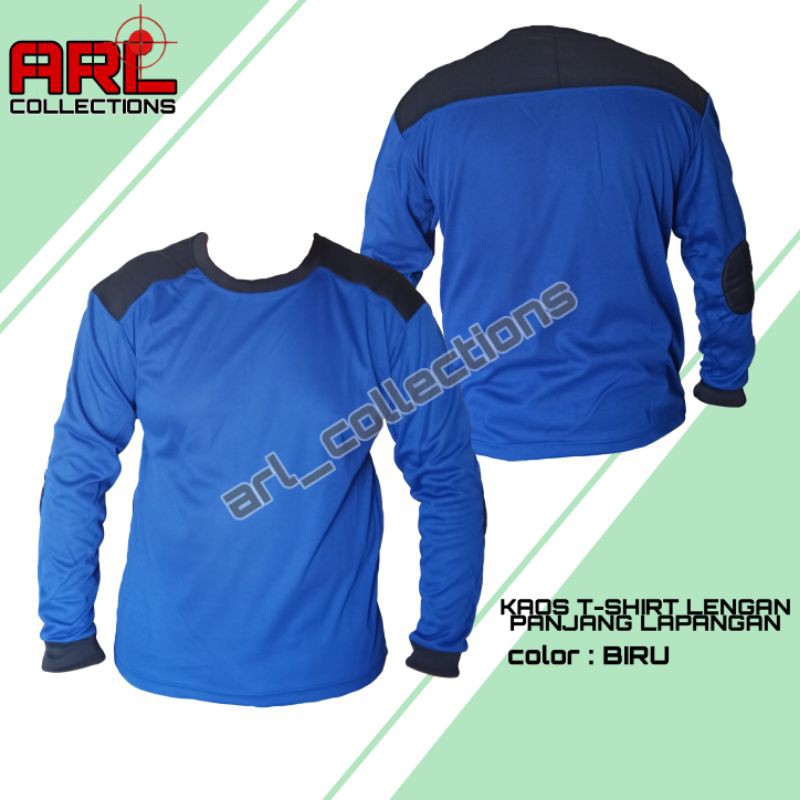 BAJU KAOS T-SHIRT LENGAN PANJANG BIRU/KAOS DECKER PANJANG POLOS/KAOS LENGAN PANJANG LAPANGAN