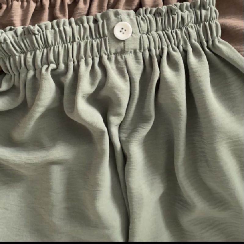 CELANA HW KULOT highwaist PANJANG DGN KANCING DAN PINGGANG TINGGI TERBARU-Army