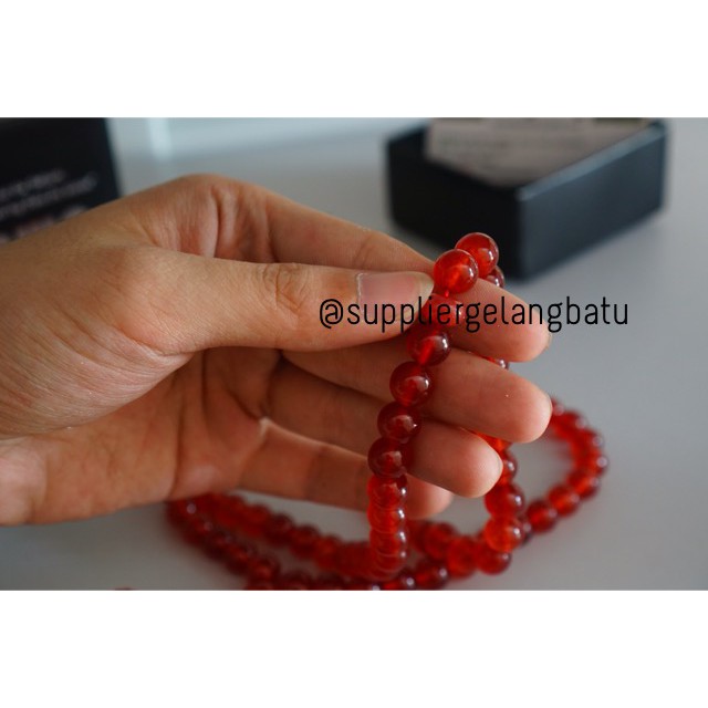 tasbih batu RED GARNET 99 butir premium tasbeh manau alam akik aksesoris bahan craft kerajinan