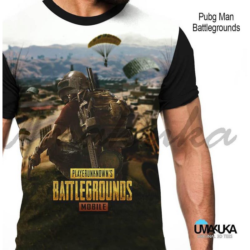 T-Shirt PUBG Man Full Print Baju Kaos 3D Umakuka Premium Terbaik