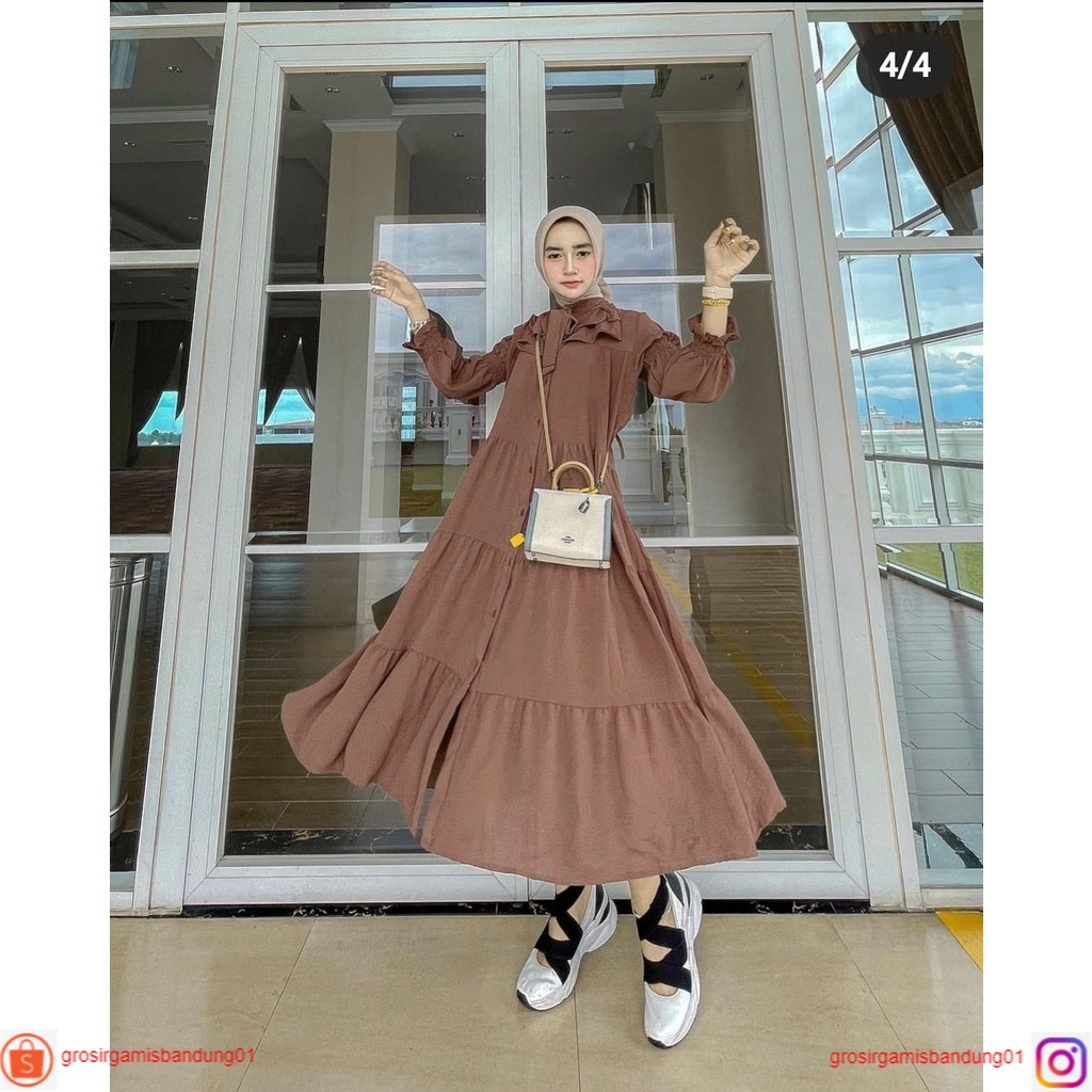Tasya Mini Dress | Dress Muslim | Dress Kondangan | Korean Style | Mini Dress Jumbo | Gamis Muslim R