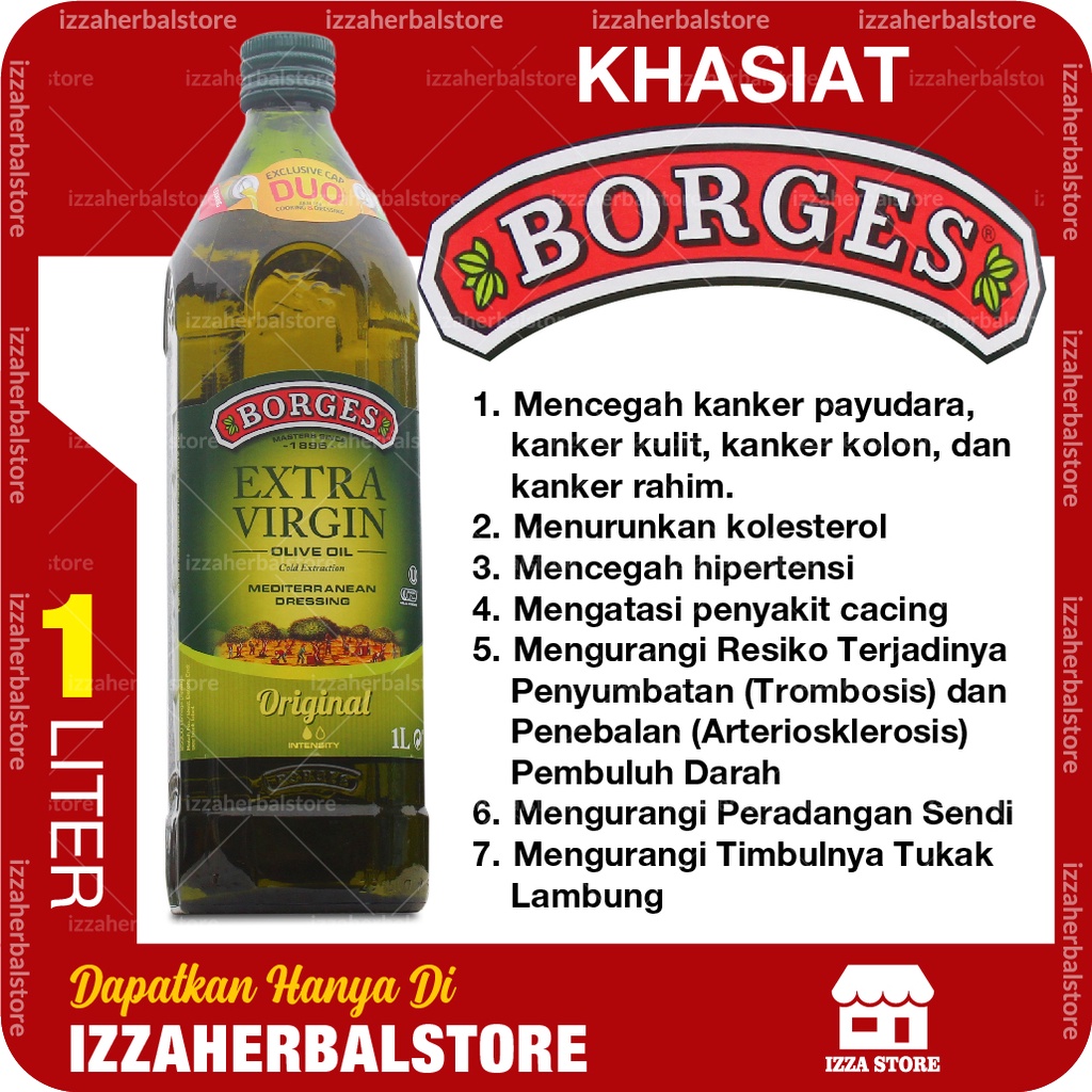 BORGES EXTRA VIRGIN OLIVE OIL Minyak Zaitun Isi 1 Liter Solusi Obat Kanker Kulit Pilihan TERBAIK