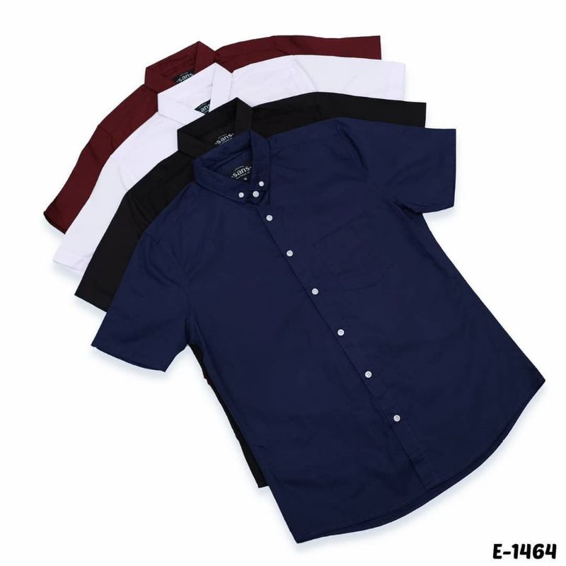 Kemeja polos pria lengan pendek baju pria fashion cowok surfing polos berkualitas kekinian kasual