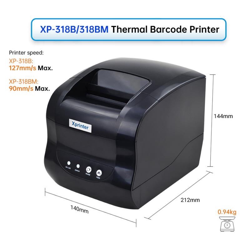 Printer Thermal Xprinter XP-318B USB Only