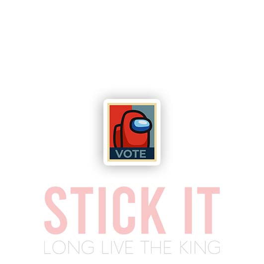 

Stiker sablon setrika DTF kaos baju sticker vinyl vote among us gamer 144