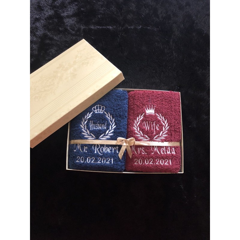 HANDUK COUPLE  WEDDING BORDIR